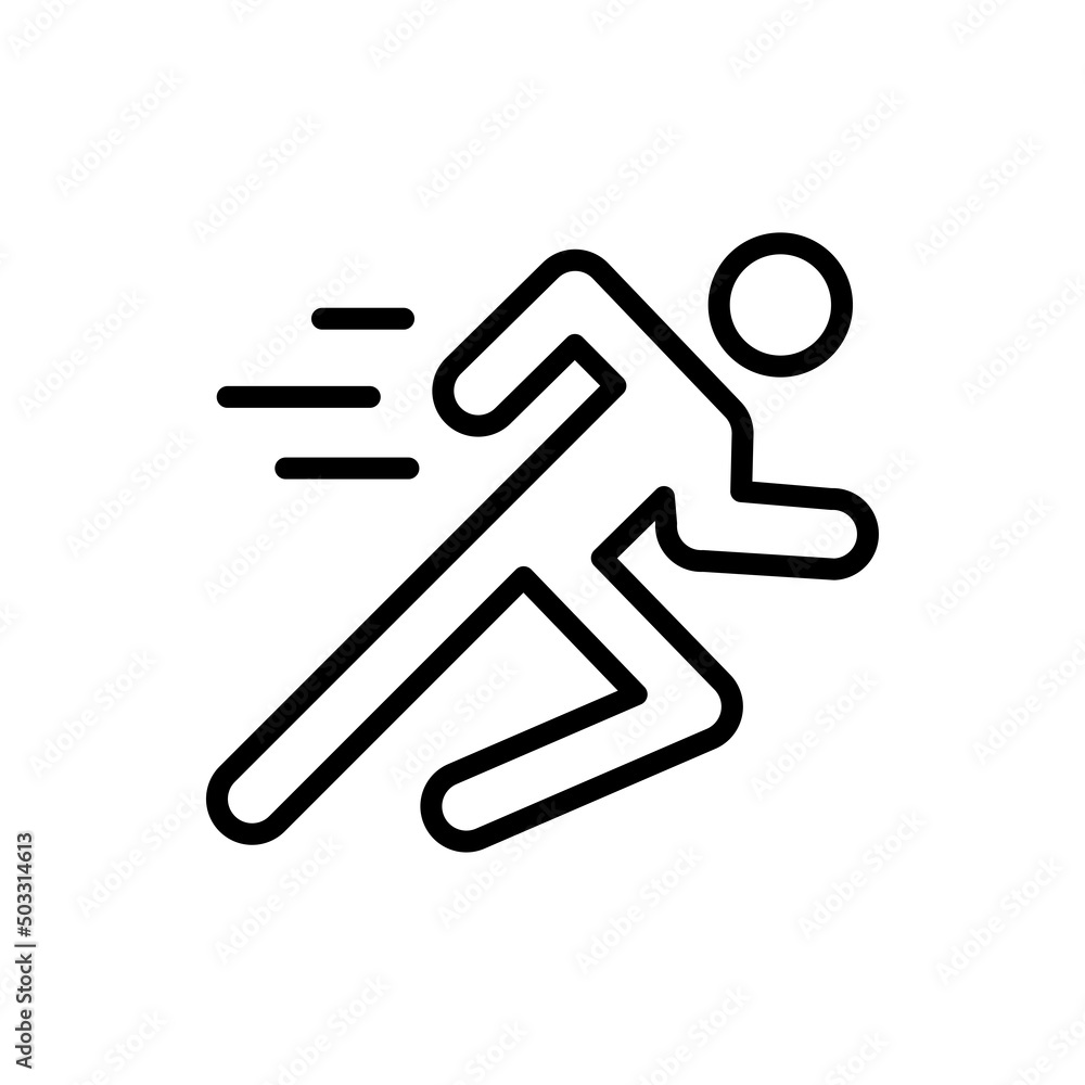 Poster runing man simple icon vector. flst design