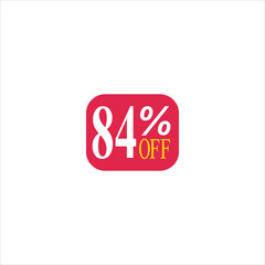 84 offer tag discount vector icon stamp on a white background