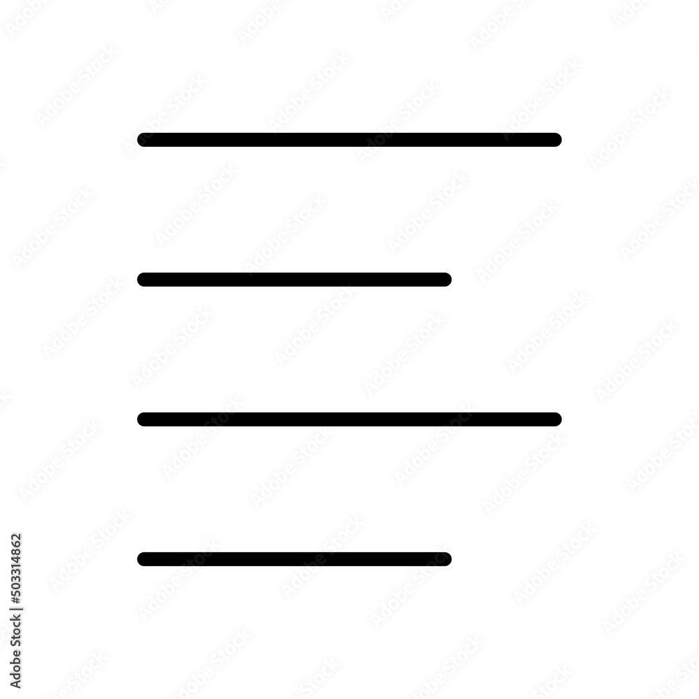 Poster text alignment icon vector. flat design