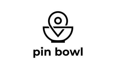 abstract pin and bowl, illustration, vector graphic, perfect for restaurant.