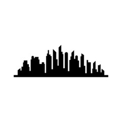 Naklejka premium city skyline silhouette design vector
