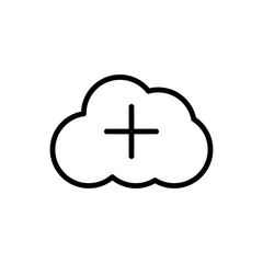 Obraz premium Add, cloud simple icon vector. Flat design