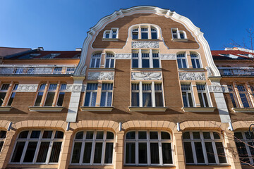 Fototapeta premium facade of a historic tenement house in the city of Poznan in Poland 
