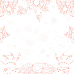 Pink floral ornament in Indian style vector illustration