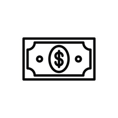 Dollar simple icon, vector. Flat design