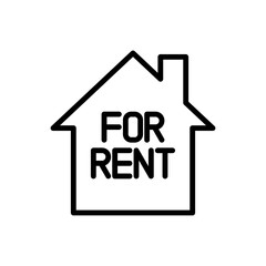 For rent, house simple icon vector. Flat design