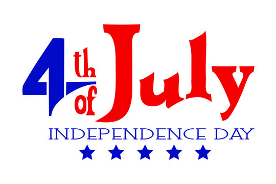 Happy 4th of July.  US Independence Day greeting design. Vector illustration on white background.