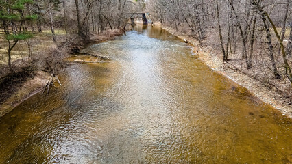 A spring day at the park over the river