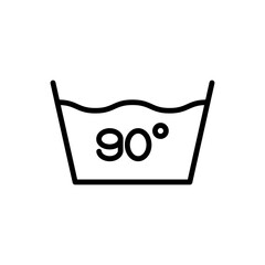 Laundry, 90 degrees simple icon vector. Flat design