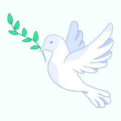 The Dove of Peace, vector design element in the style of doodles, hand drawn