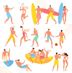 young people relaxing at the beach