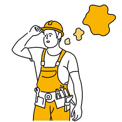 Illustration of the construction designer to consider and attempt construction work