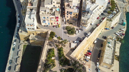 Fototapeta premium Aerial view of Senglea in Malta Island