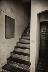 Entrance stairs of a house in a small town in Tuscany