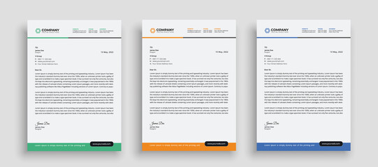 Modern corporate letterhead template design for your project, vector design.