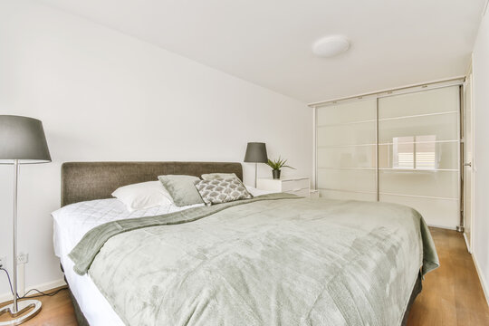 Interior of bedroom with wardrobe