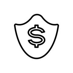 Protection, dollar simple icon vector. Flat design