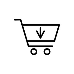 Shopping cart, buy simple icon vector. Flat design