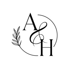 ha, ah, Elegant Wedding Monogram, Wedding Logo Design, Save The Date Logo