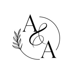 aa, aa, Elegant Wedding Monogram, Wedding Logo Design, Save The Date Logo