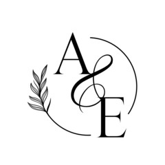 ea, ae, Elegant Wedding Monogram, Wedding Logo Design, Save The Date Logo