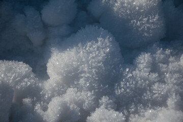 Snow surface. Fresh fluffy white snow texture.White snowflakes.