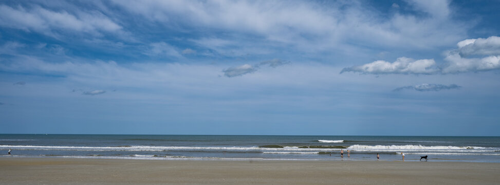 Panoramic image of Anastasia Island beach in St Augustine Florida