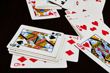 playing cards on the table