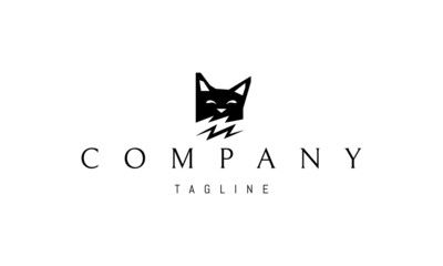 Vector logo on which an abstract image of a strange evil cat.