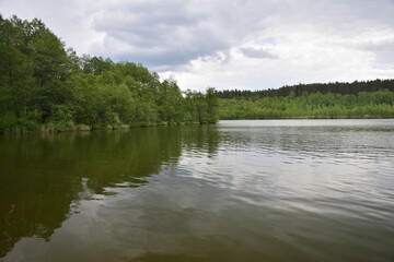 A wide river with trees on the shore, Ulyanovsk region, Russia
