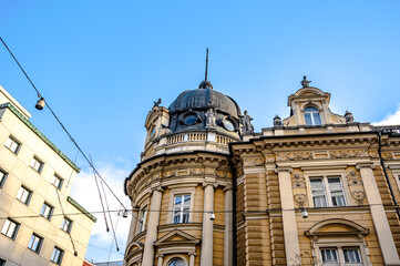 Fototapeta na wymiar Post office building of Ljubljana