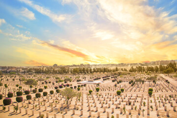 Fototapeta na wymiar Beautiful view of El Alamein British War Cemetery in El Alamein, Egypt