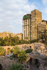 Beautiful view of Gabalaya park of Zamalek Island in Cairo, Egypt