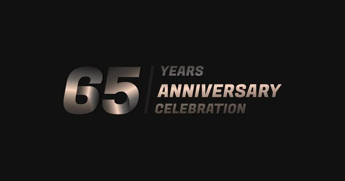 65 years gold anniversary celebration, modern animation design
