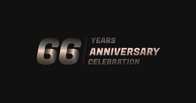 66 years gold anniversary celebration, modern animation design