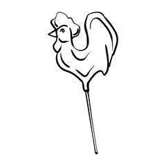 candy cockerei lollipop contour on the white background