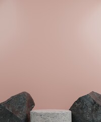 Product display podium decorated for social media