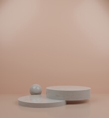 Product display podium decorated for social media