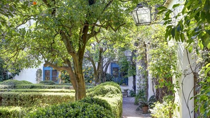 Andalousie Espagne maison, une cour intérieure typiquement andalouse et patio