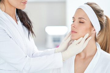 A scene of medical cosmetology treatments botox injection.