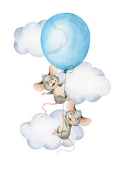 Mice fly in a balloon