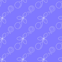 Seamless Pattern Abstract Elements Different Plant Botanic Vector Design Style Background Illustration Texture For Prints Textiles, Clothing, Gift Wrap, Wallpaper, Pastel