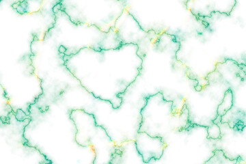 Fototapeta na wymiar Green string design on white marble texture