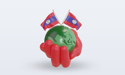 3d World environment day Belize flag rendering front view
