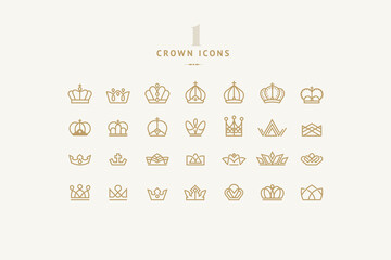 Set of crown icons. Vector illustrations for graphic design, website and app design and development, marketing and social media. © PureSolution