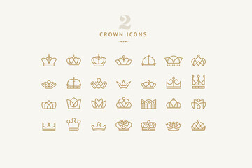 Set of crown icons. Vector illustrations for graphic design, website and app design and development, marketing and social media. © PureSolution