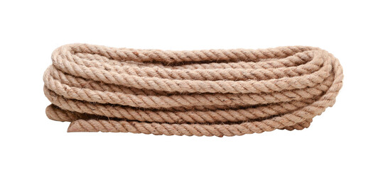 Natural jute rope isolated.