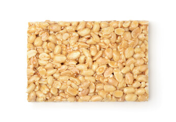 Peanut bar isolated on white.