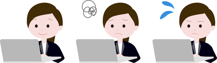 PCで仕事をする働く女性