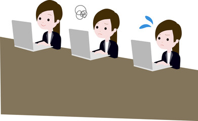 PCで仕事をする働く女性